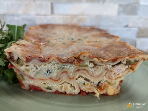 Lasagnes de poulet au pesto, courgette et ricotta - 2 personnes