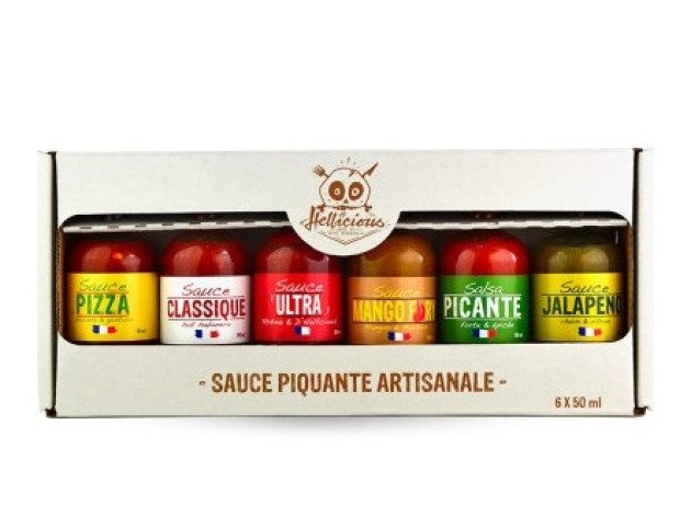 Coffret sauces piquantes Hellicious - 6 x 50 ml