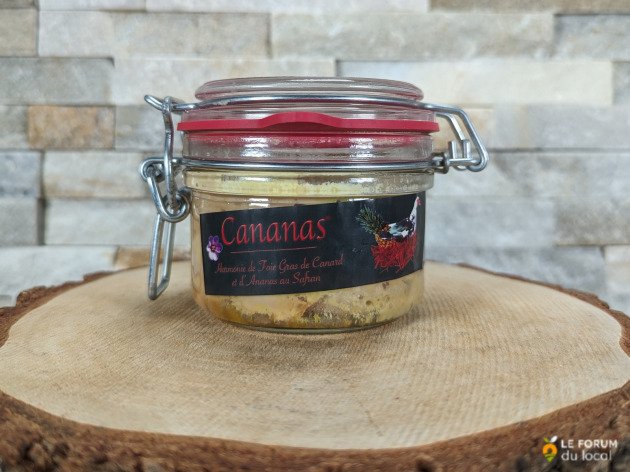 Foie gras de canard à l'ananas et safran d'Alsace mi-cuit - Cananas - 130 g