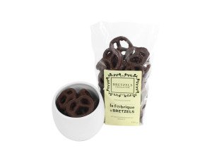 Bretzels enrobés de chocolat noir - 100 g