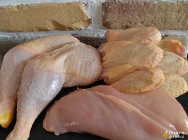 Colis de poulet fermier bio - Filets - Cuisses - Ailes - 3/4 personnes