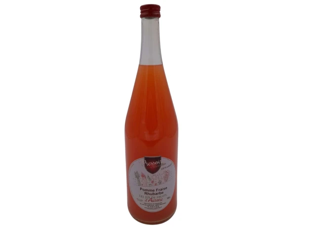 Jus de pomme, fraise et rhubarbe artisanal - 1 litre