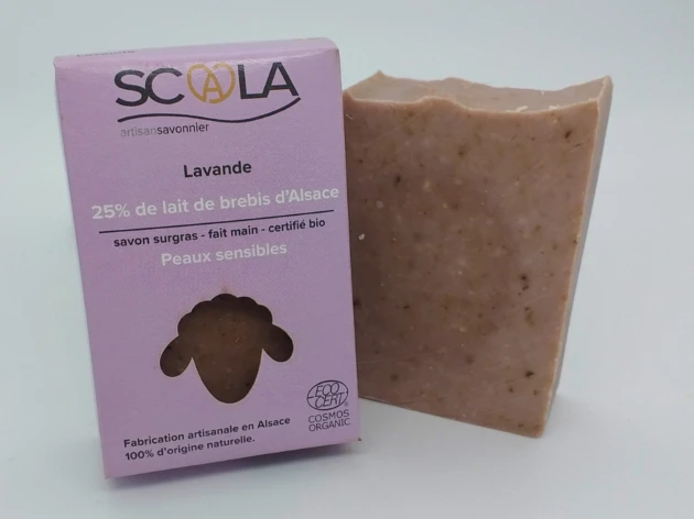 Savon surgras lait de brebis bio - Lavande