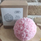 Bougie moulée artisanale - Roses en boule - 3